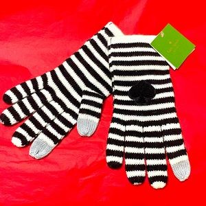 Kate Spade Striped Spade Touchscreen Gloves new with tags
